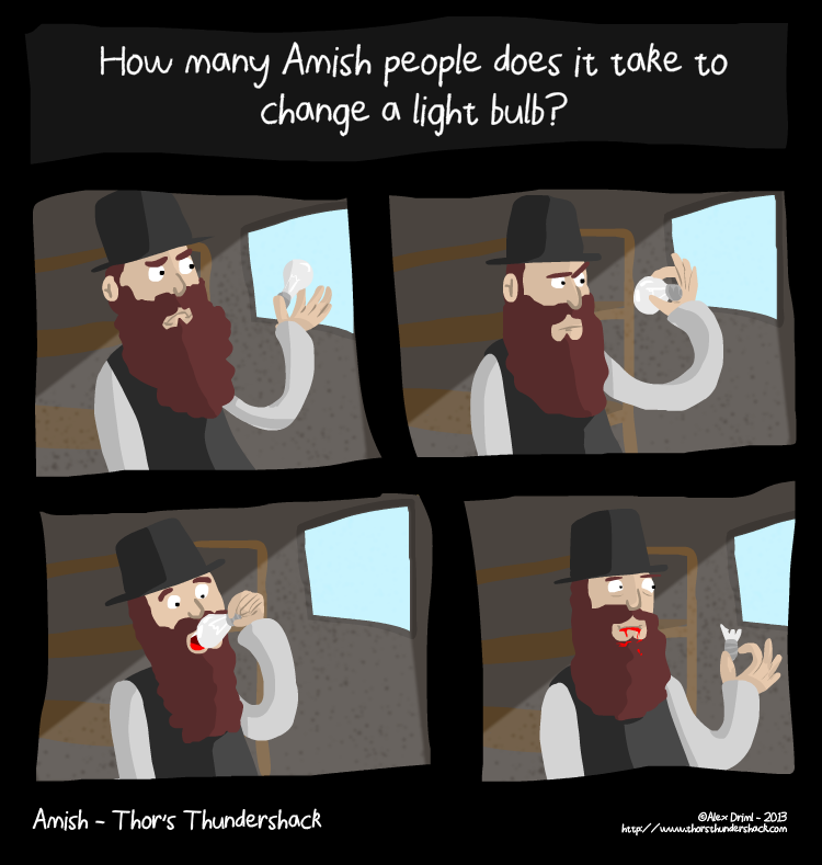 Apologies to my Amish readers... Wait, never mind.